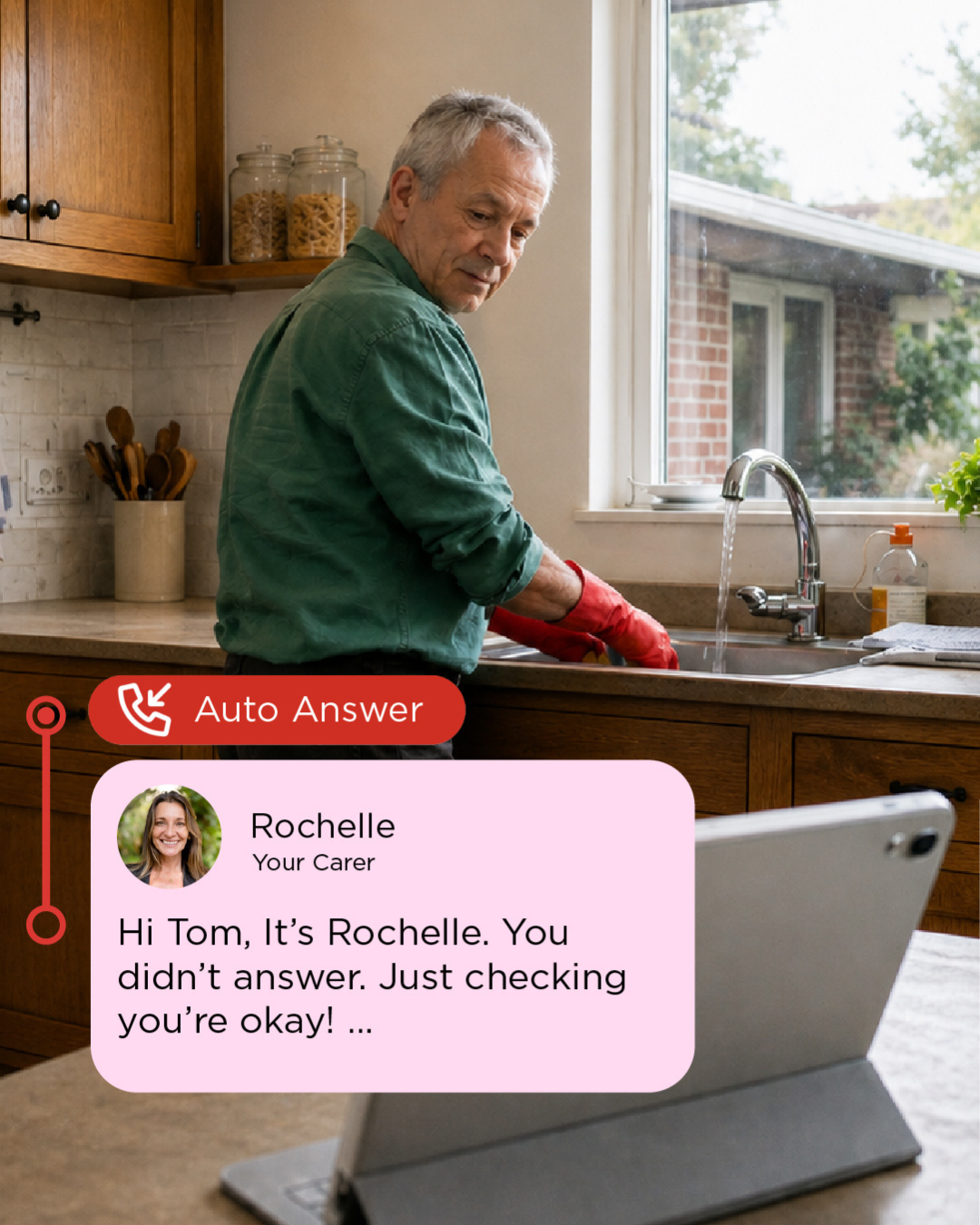 HeartStreet video calling feature on a tablet